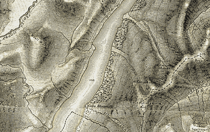 Old map of Loch Ericht in 1906-1908