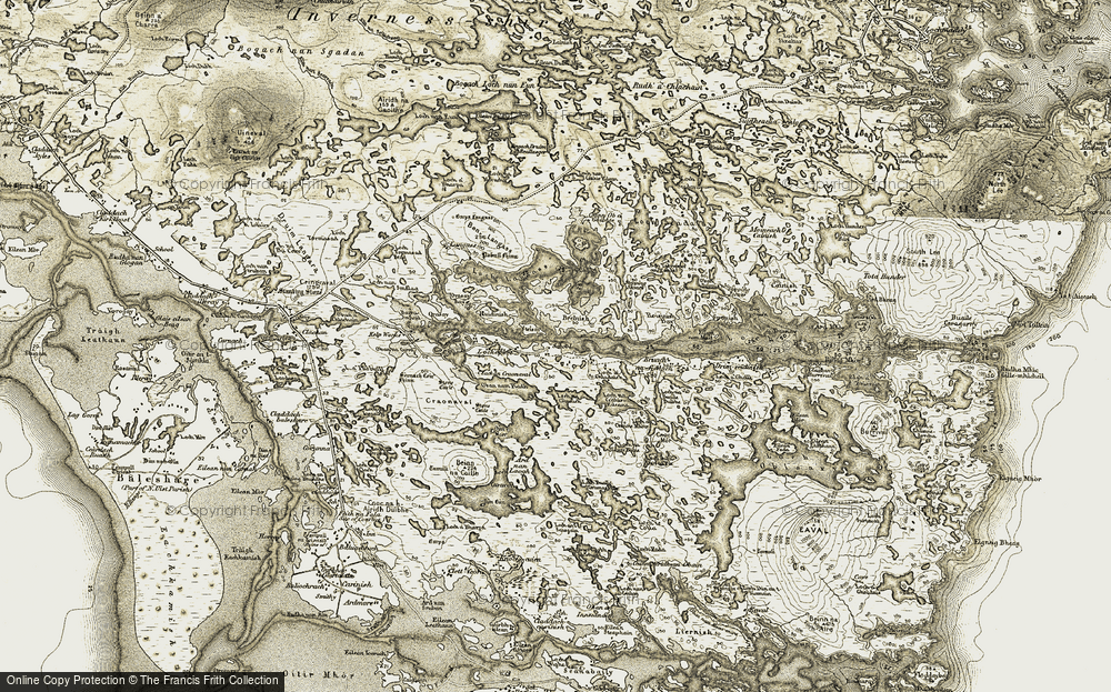Old Map of Loch Euphort, 1911 in 1911