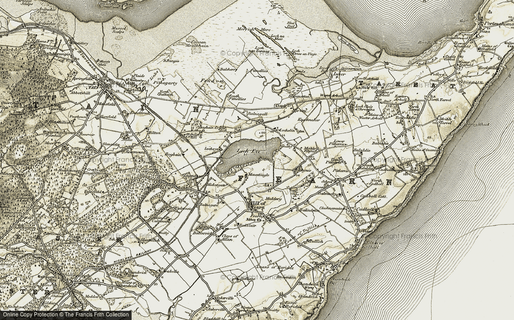 Old Map of Loch Eye, 1911-1912 in 1911-1912