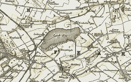 Old map of Loch Eye in 1911-1912