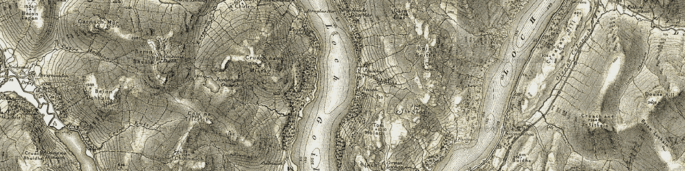 Old map of Leacann in 1905-1907