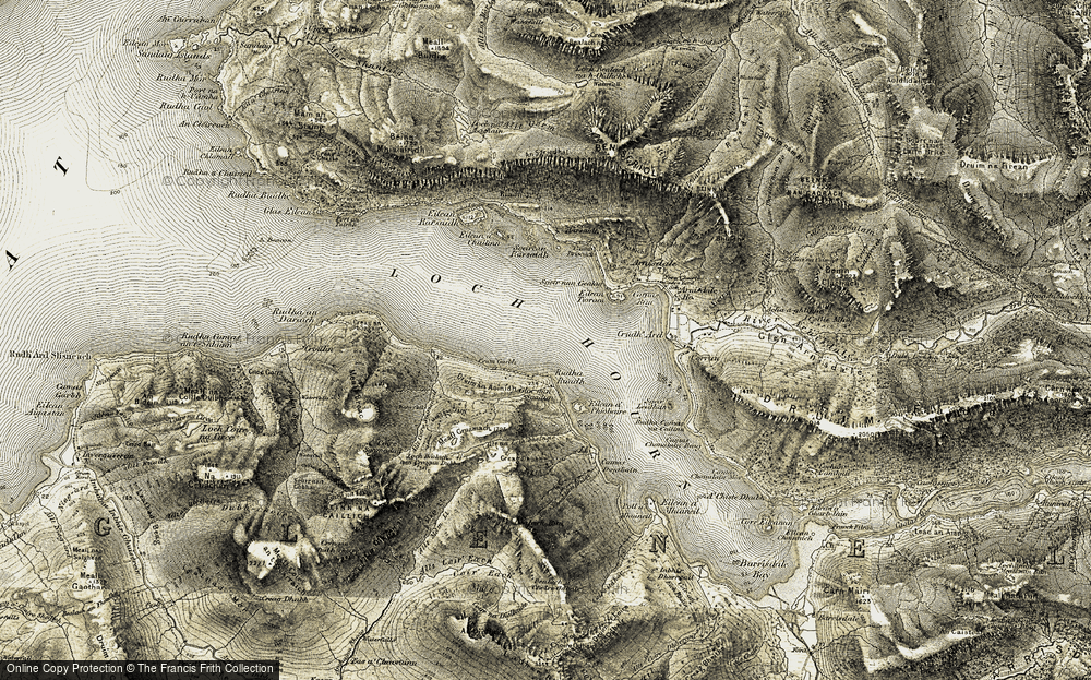 Old Map of Historic Map covering Allt Coire Sgamadail in 1908