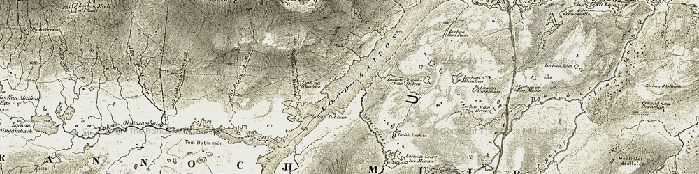 Old map of Tigh na Cruaiche in 1906-1908