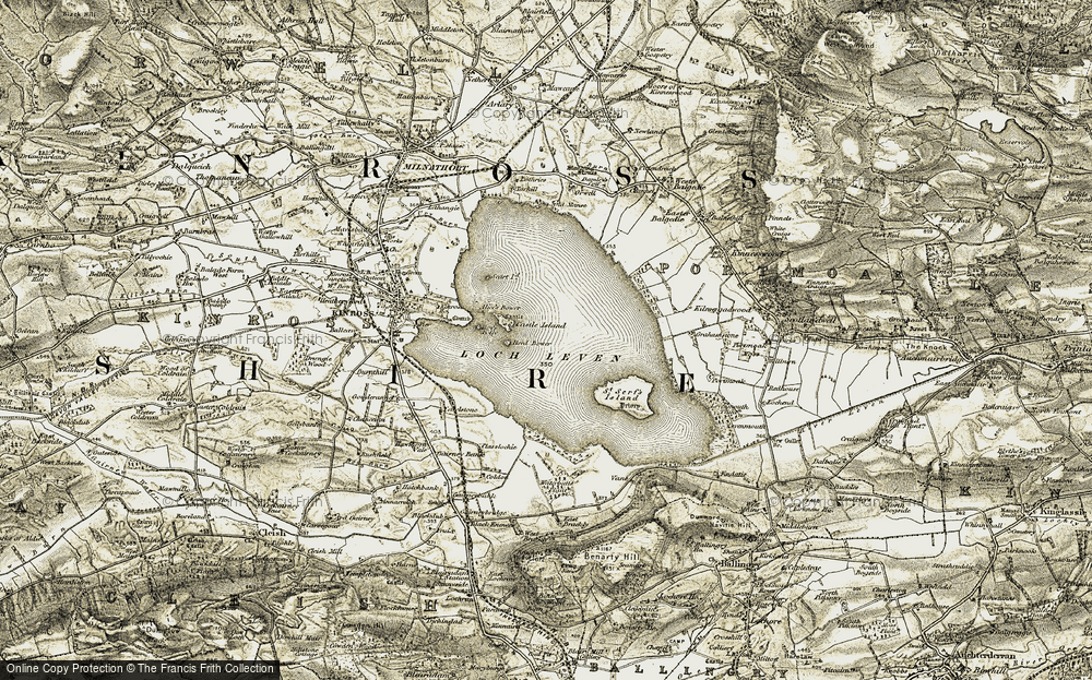 Old Map of Loch Leven, 1903-1908 in 1903-1908