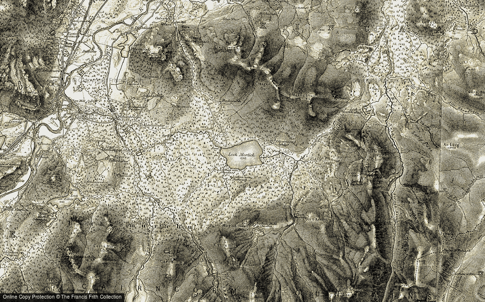 Old Map of Loch Morlich, 1908 in 1908
