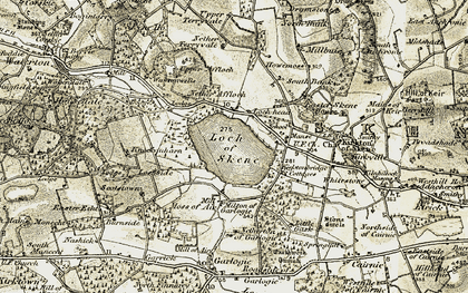 Old map of Loch of Skene in 1909