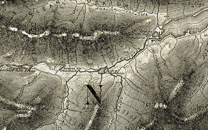Old map of Abhainn Chosaidh in 1908