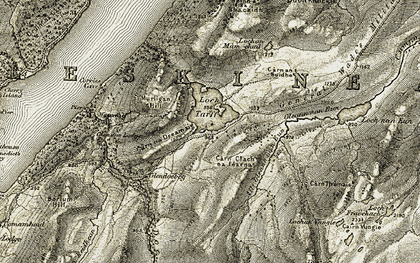 Old map of Allt Gleann nan Eun in 1908