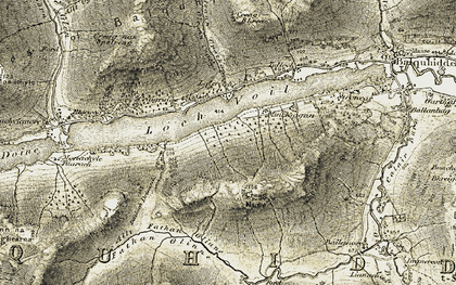 Old map of Allt Gleann Crotha in 1906-1907