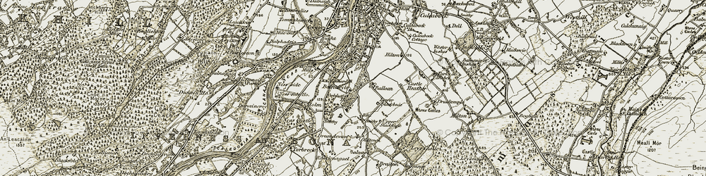 Old map of Lochardil in 1908-1912