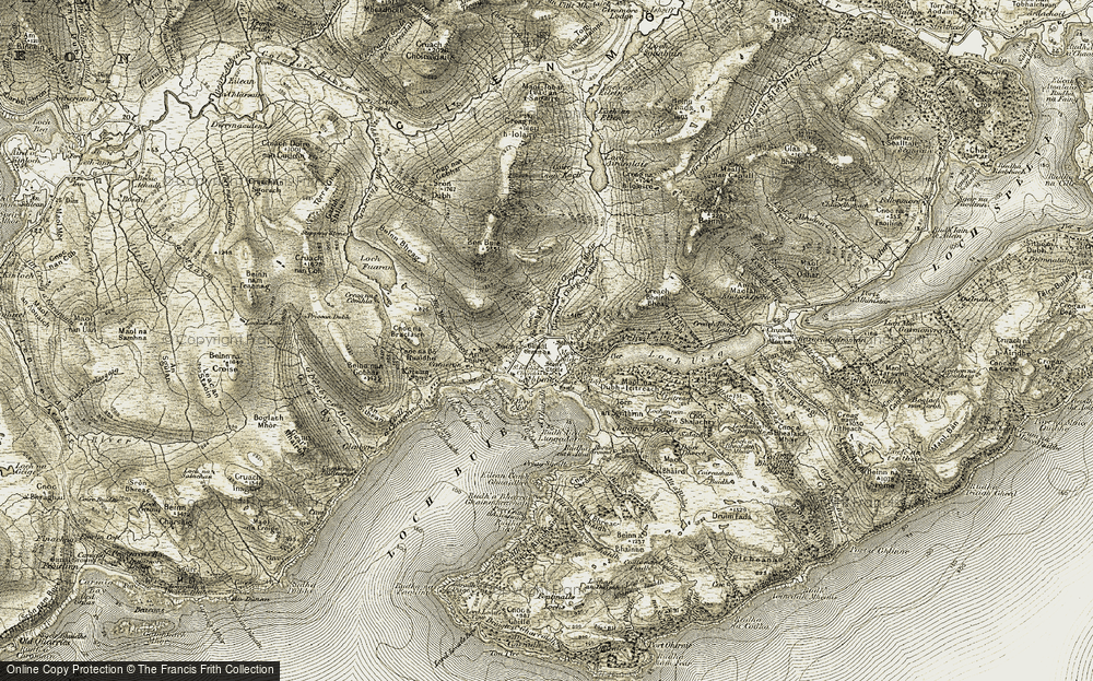 Old Map of Historic Map covering Abhainn a' Chaiginn Mhòir in 1906-1907