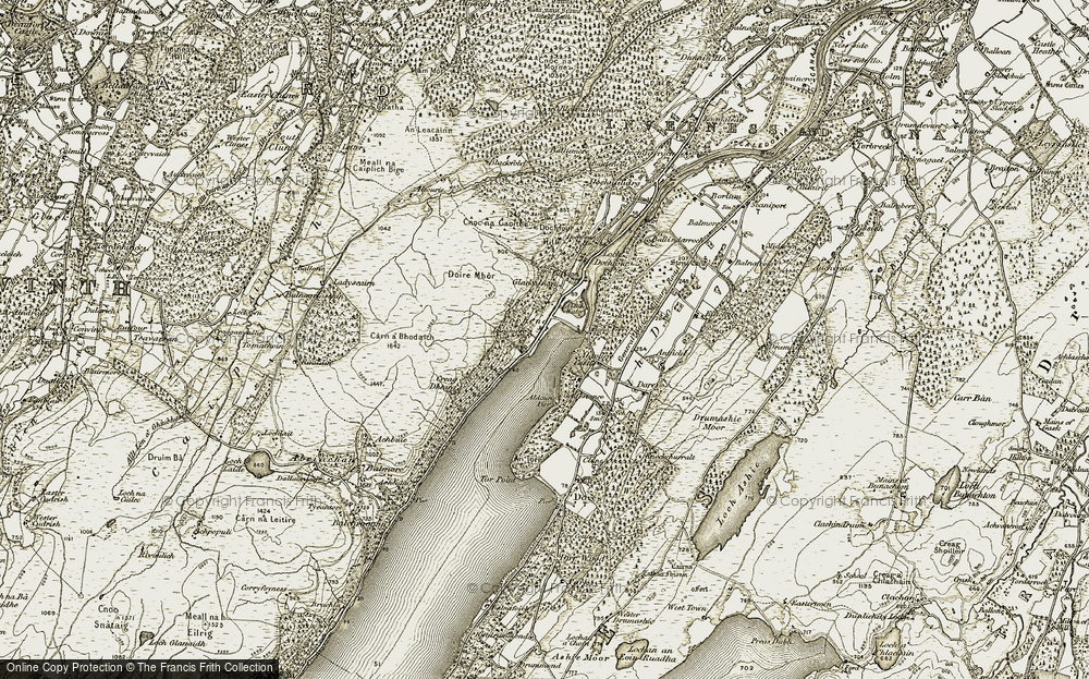Old Map of Historic Map covering Abban Water in 1908-1912