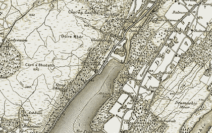 Old map of Abban Water in 1908-1912