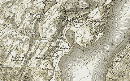 Old map of Lochgair in 1906-1907