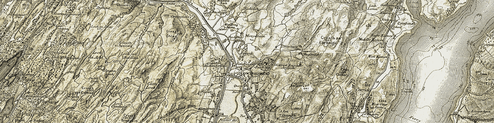 Old map of Lochgilphead in 1906-1907