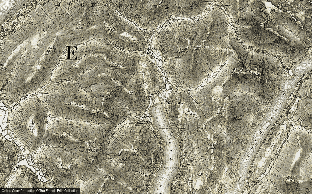 Old Map of Historic Map covering Blairlomond in 1905-1907
