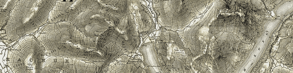 Old map of Beinn Lochain in 1905-1907