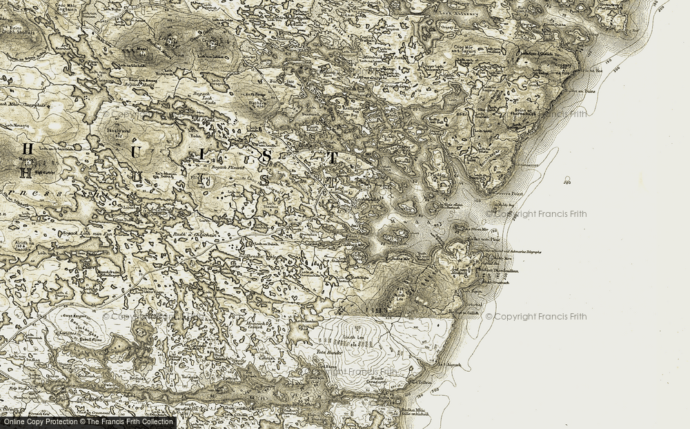 Old Map of Historic Map covering Bàgh Àird nam Madadh in 1908-1911