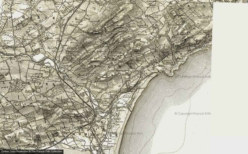 Old Map of Lochside, 1907-1908 in 1907-1908