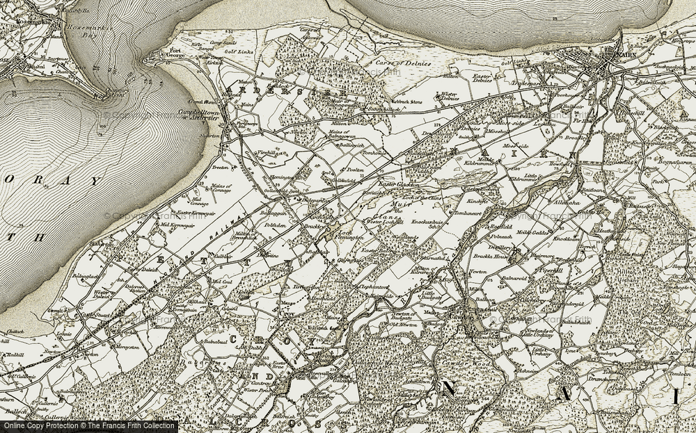 Old Map of Historic Map covering Wester Lochend in 1911-1912