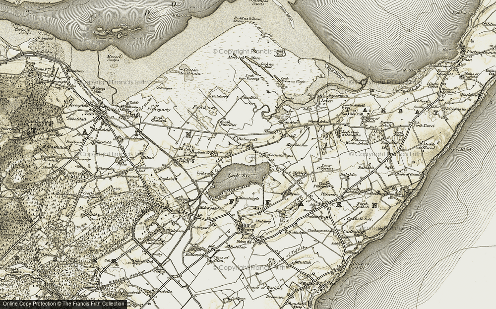 Old Map of Historic Map covering Balnagall in 1911-1912