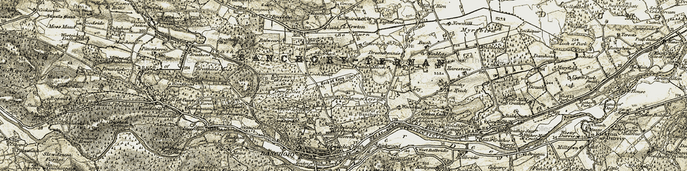 Old map of Lochton of Leys in 1908-1909
