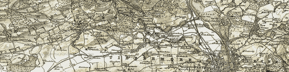 Old map of Lochty in 1906-1908