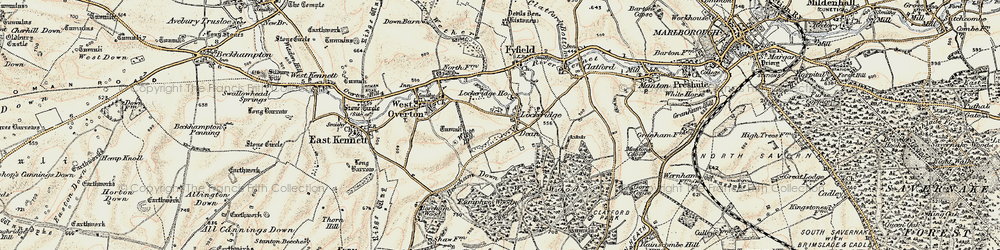 Old map of Lockeridge Dene in 1897-1899