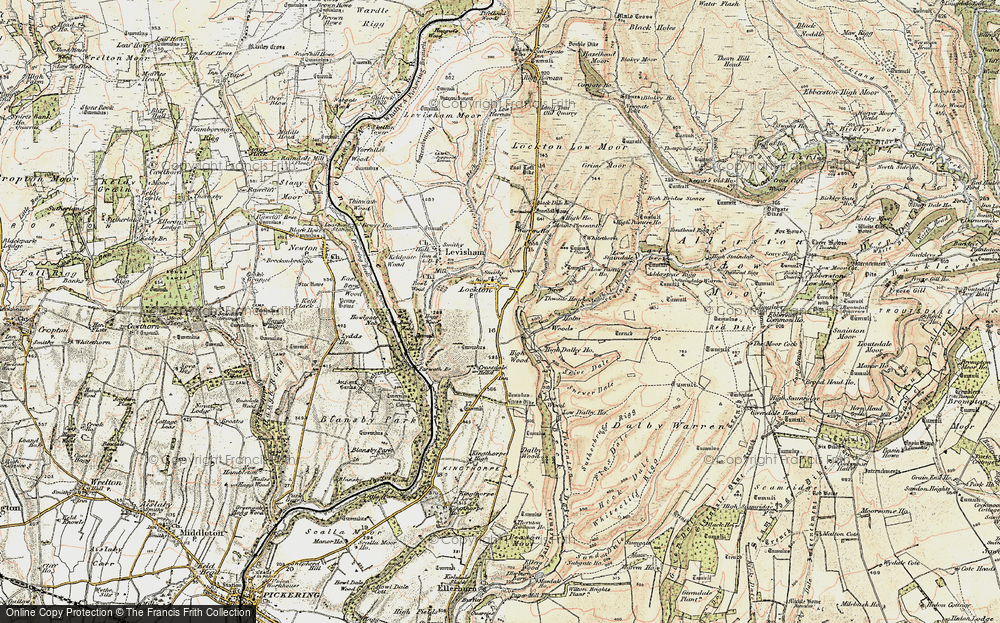 Old Map of Historic Map covering Adderstone Rigg in 1903-1904