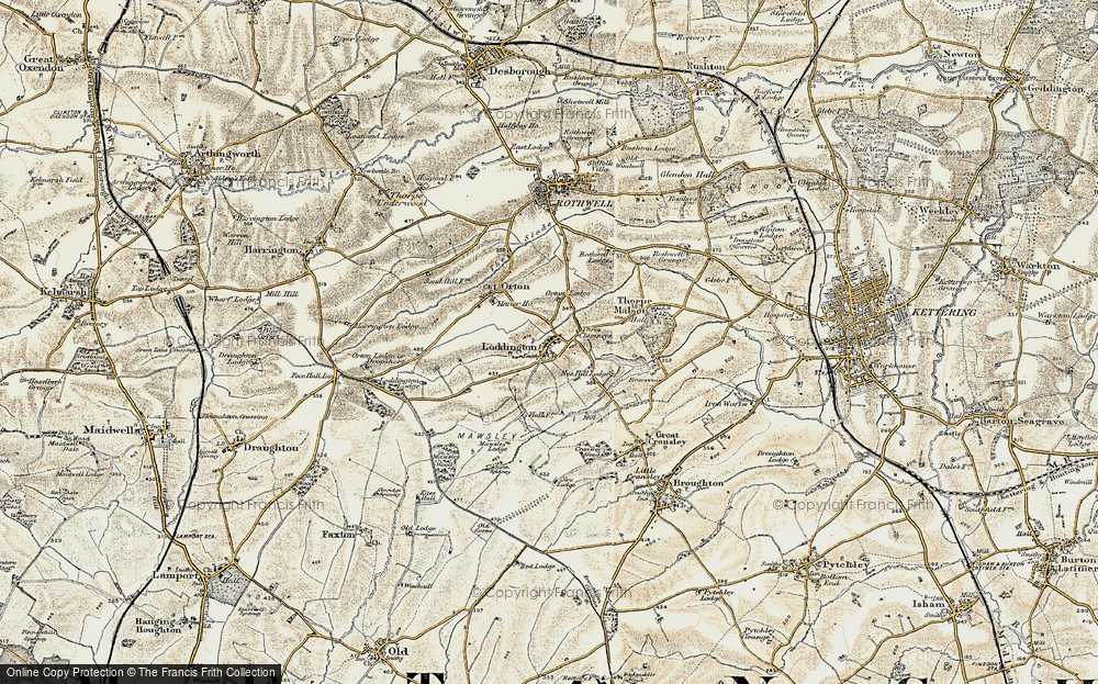 Old Map of Loddington, 1901-1902 in 1901-1902