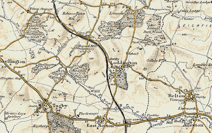 Old map of Loddington in 1901-1903