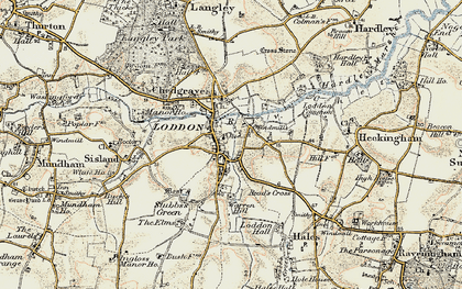 Old map of Loddon in 1901-1902