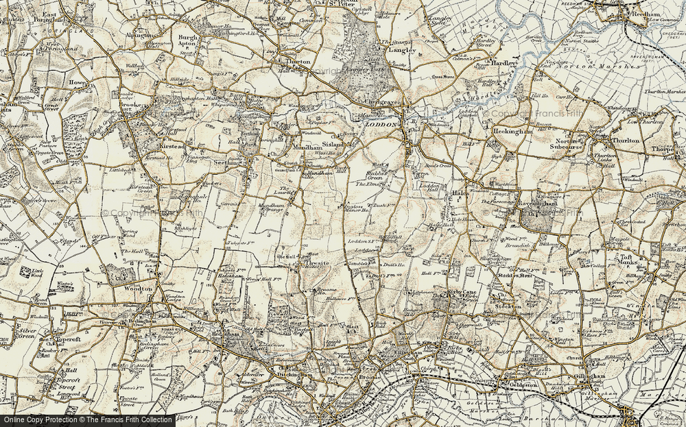 Old Map of Loddon Ingloss, 1901-1902 in 1901-1902