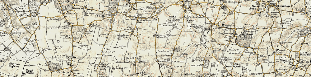 Old map of Loddon Ingloss in 1901-1902
