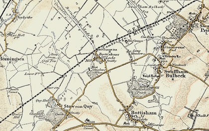Old map of Anglesey Abbey in 1899-1901