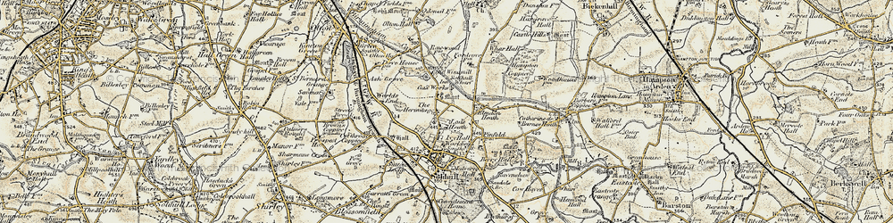 Old map of Lode Heath in 1901-1902