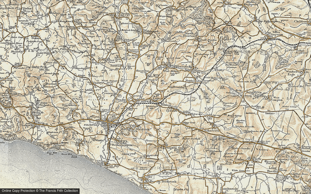 Old Map of Loders, 1899 in 1899