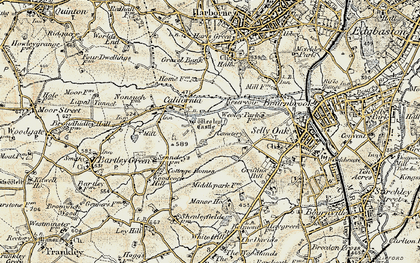Old map of Lodge Hill in 1901-1902