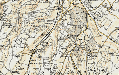 Old map of Lodge Lees in 1898-1899