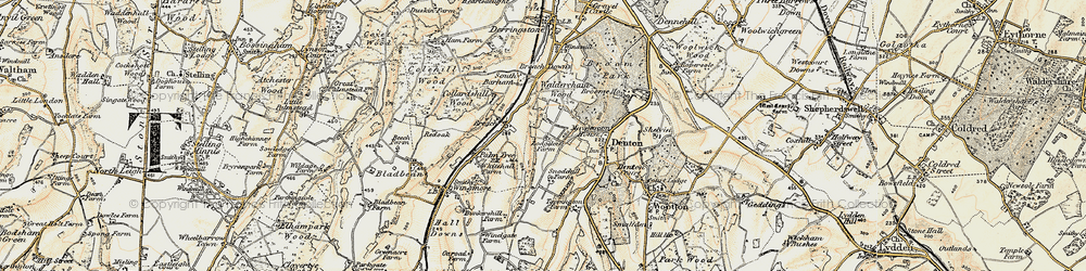 Old map of Lodge Lees in 1898-1899