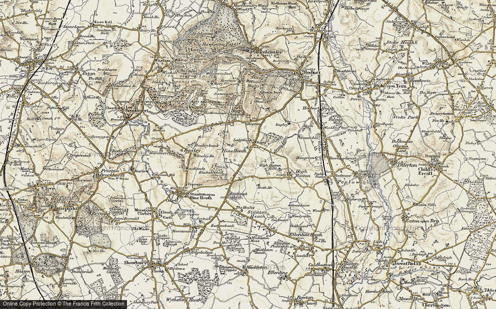 Old Map of Historic Map covering Hopton in 1902