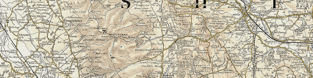 Old map of Loggerheads in 1902-1903