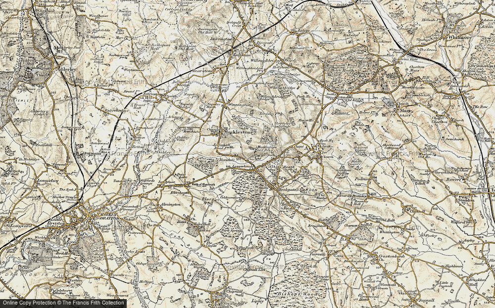 Old Map of Loggerheads, 1902 in 1902
