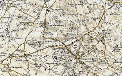 Old map of Loggerheads in 1902