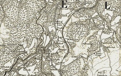 Old map of Wester Greens in 1910-1911