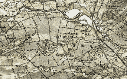 Old map of Logie Pert in 1907-1908