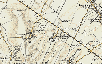 Old map of Lolworth in 1899-1901
