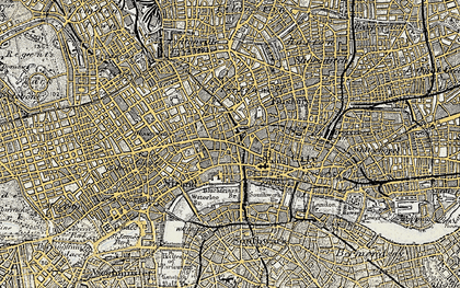 Old map of London in 1897-1902