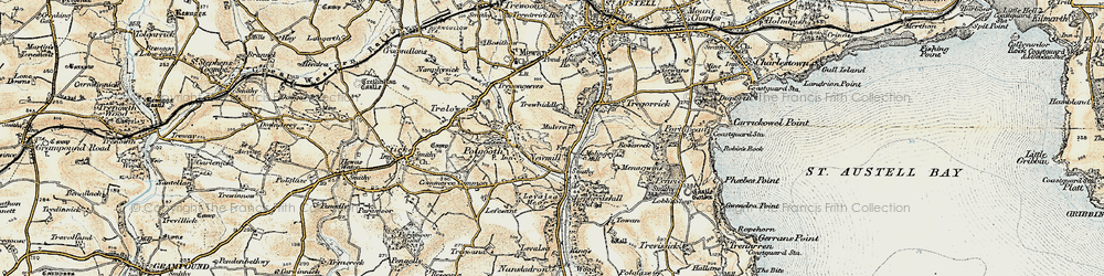Old map of Trewhiddle in 1900
