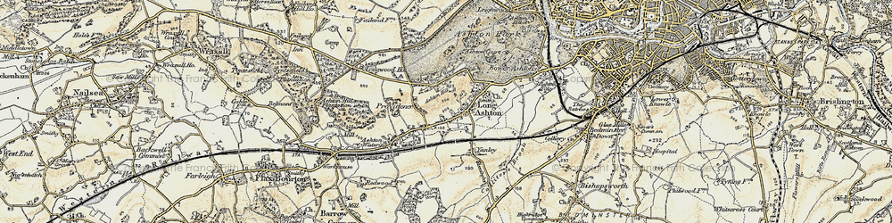 Old map of Long Ashton in 1899